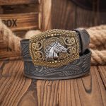 Pittsburgh, ceinture Western pour homme en cuir