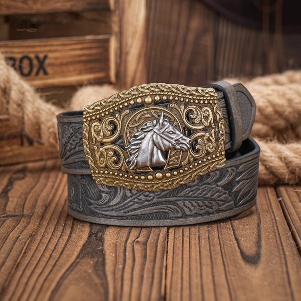 Pittsburgh, ceinture Western pour homme en cuir