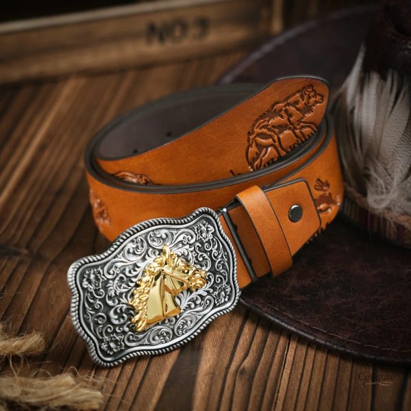 Ceinture cuir homme, design Western unique