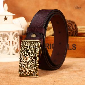Ceinture en cuir style Western pour femme