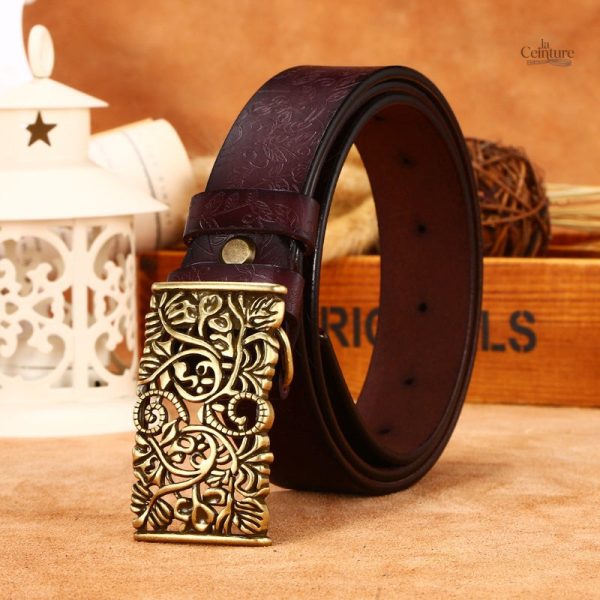 Ceinture en cuir style Western pour femme
