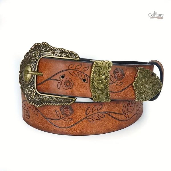 Ceinture femme style western avec boucle décorative